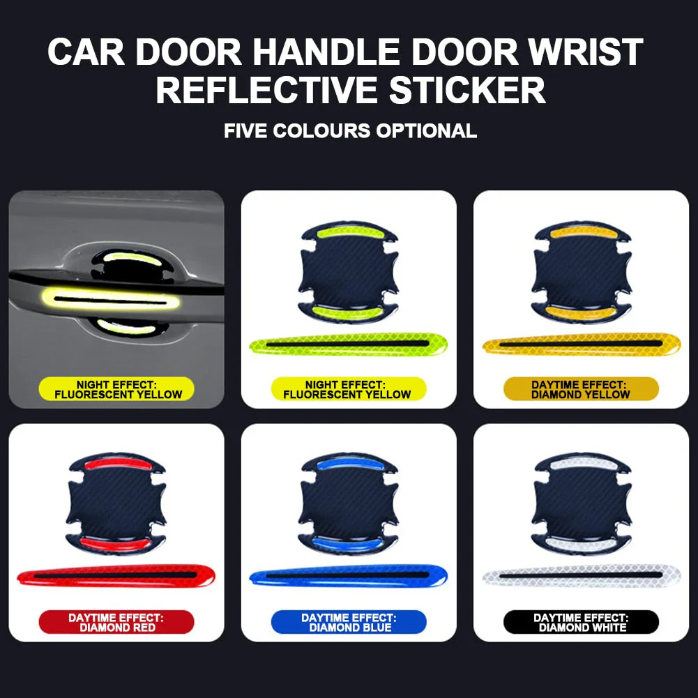 Reflective Car Door Handle Protection 3D Sticker (8 Pcs) - Image 4