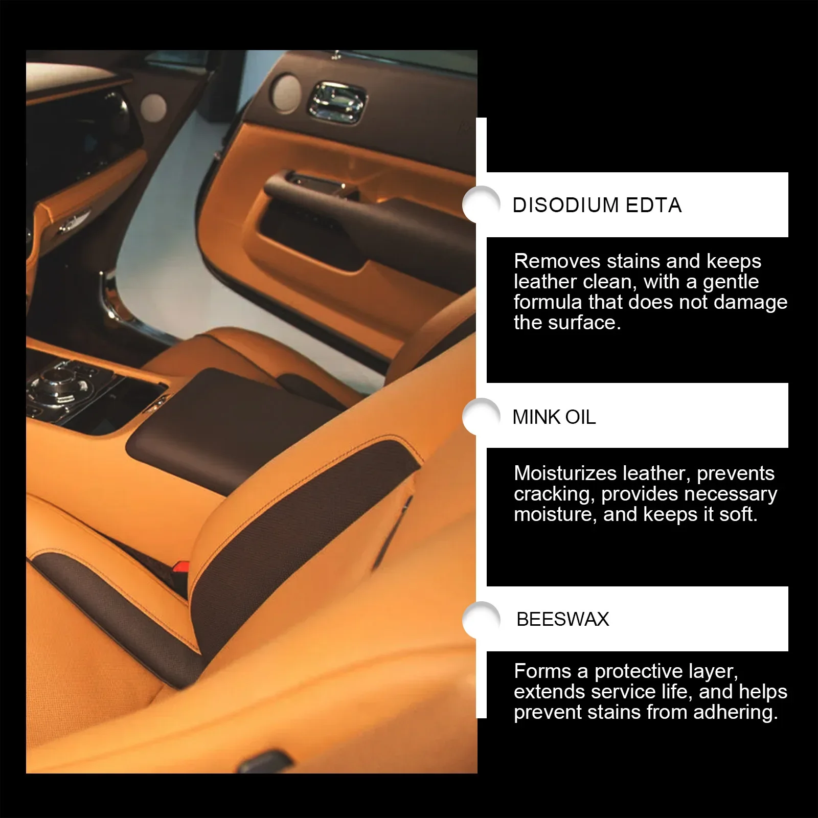 Car Deep Clean & Restore 3-in-1 Long-Lasting Protection Ultimate Leather Care Cream - Image 3