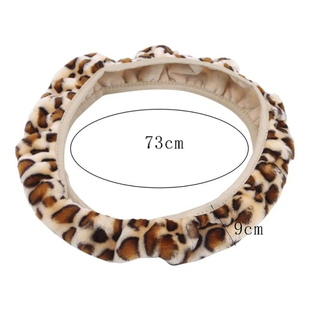 Warm Plush Car Steering Wheel Cover Set - Image 10