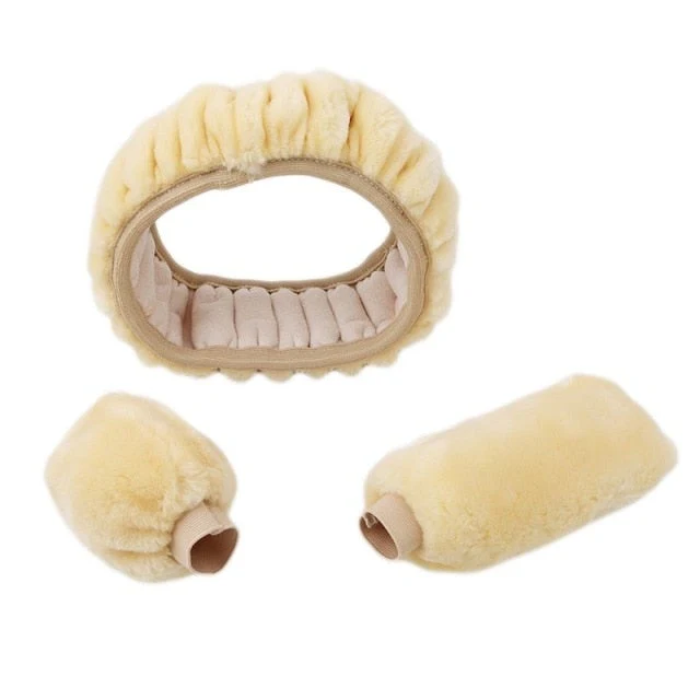 Warm Plush Car Steering Wheel Cover Set - Image 5