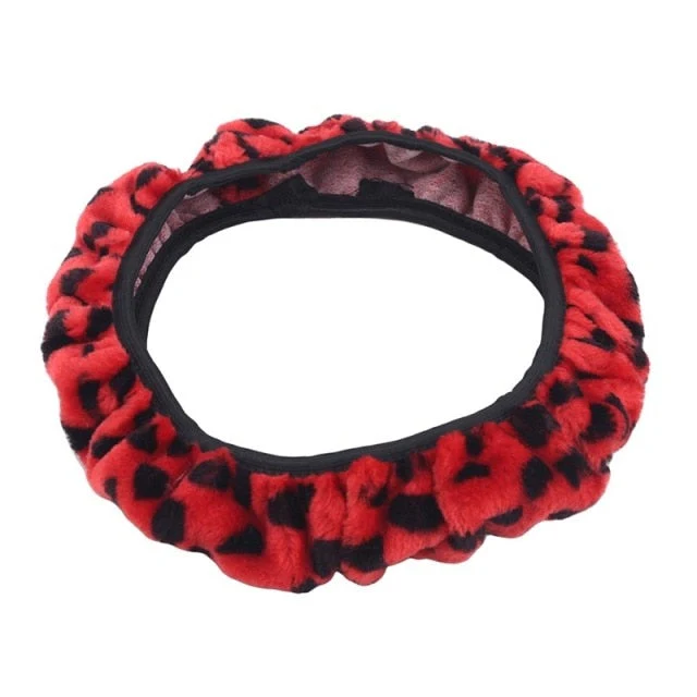 Warm Plush Car Steering Wheel Cover Set - Image 7