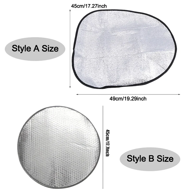 Double-Thick Foldable Steering Wheel Sunshade – UV Protection Cover (2pcs) - Image 2