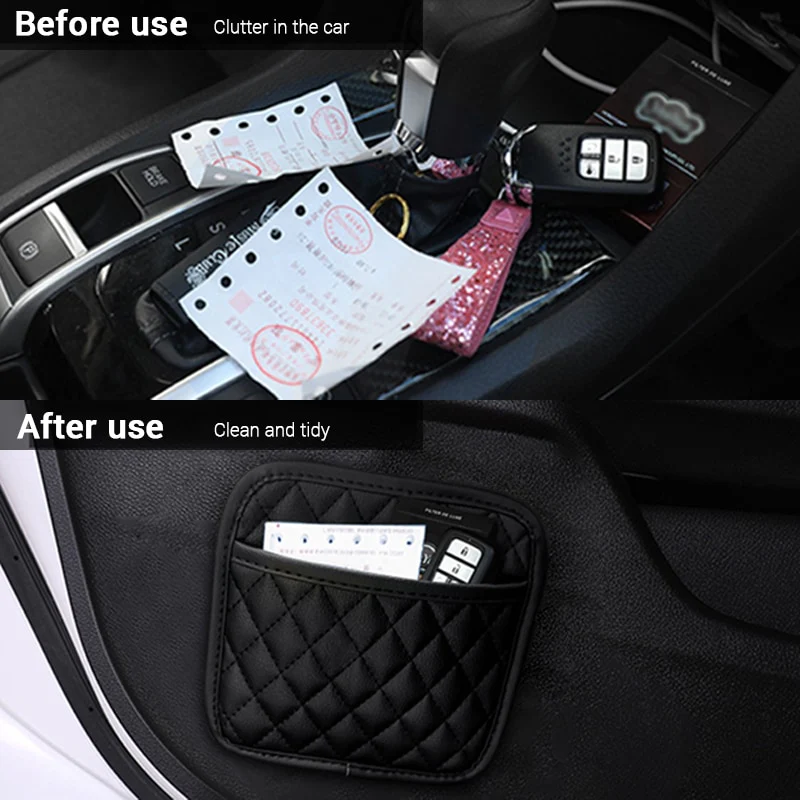 Self-adhesive Car Organizer Storage Pocket - Image 6