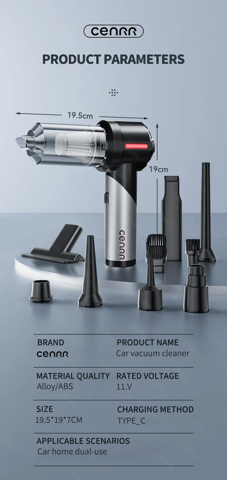 CENRR Powerful Handheld Wireless Dual Cleaning Functions Vacuum Cleaner - Image 6