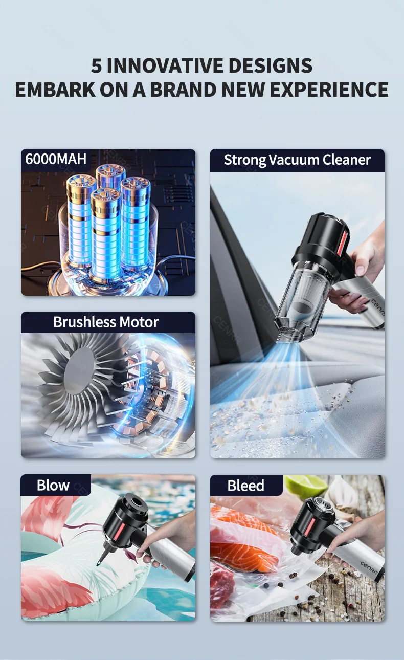CENRR Powerful Handheld Wireless Dual Cleaning Functions Vacuum Cleaner - Image 9