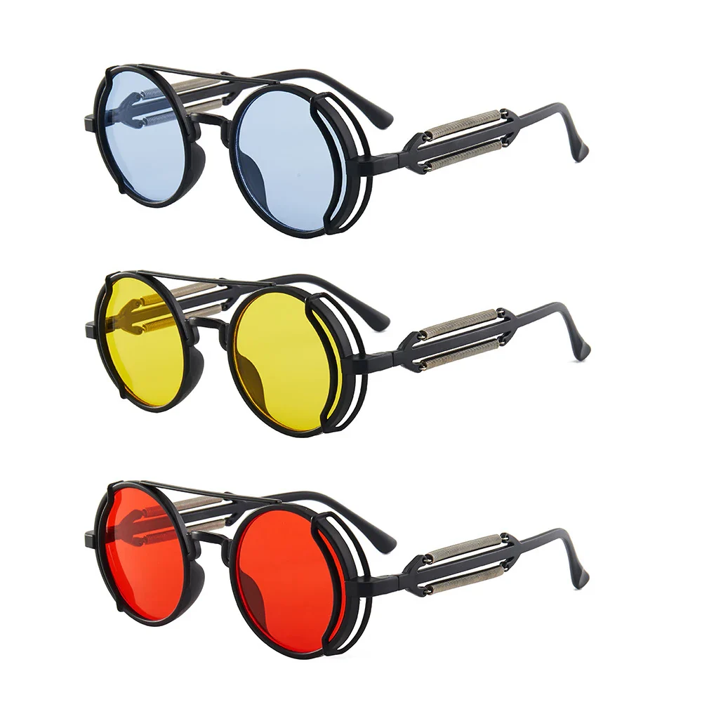 Retro Steampunk HD UV400 Glare-Blocking Sunglasses - Image 18