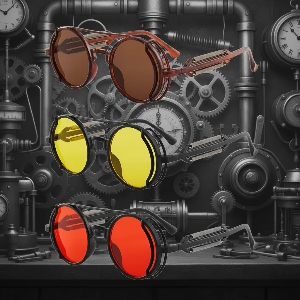 Retro Steampunk HD UV400 Glare-Blocking Sunglasses - Image 23