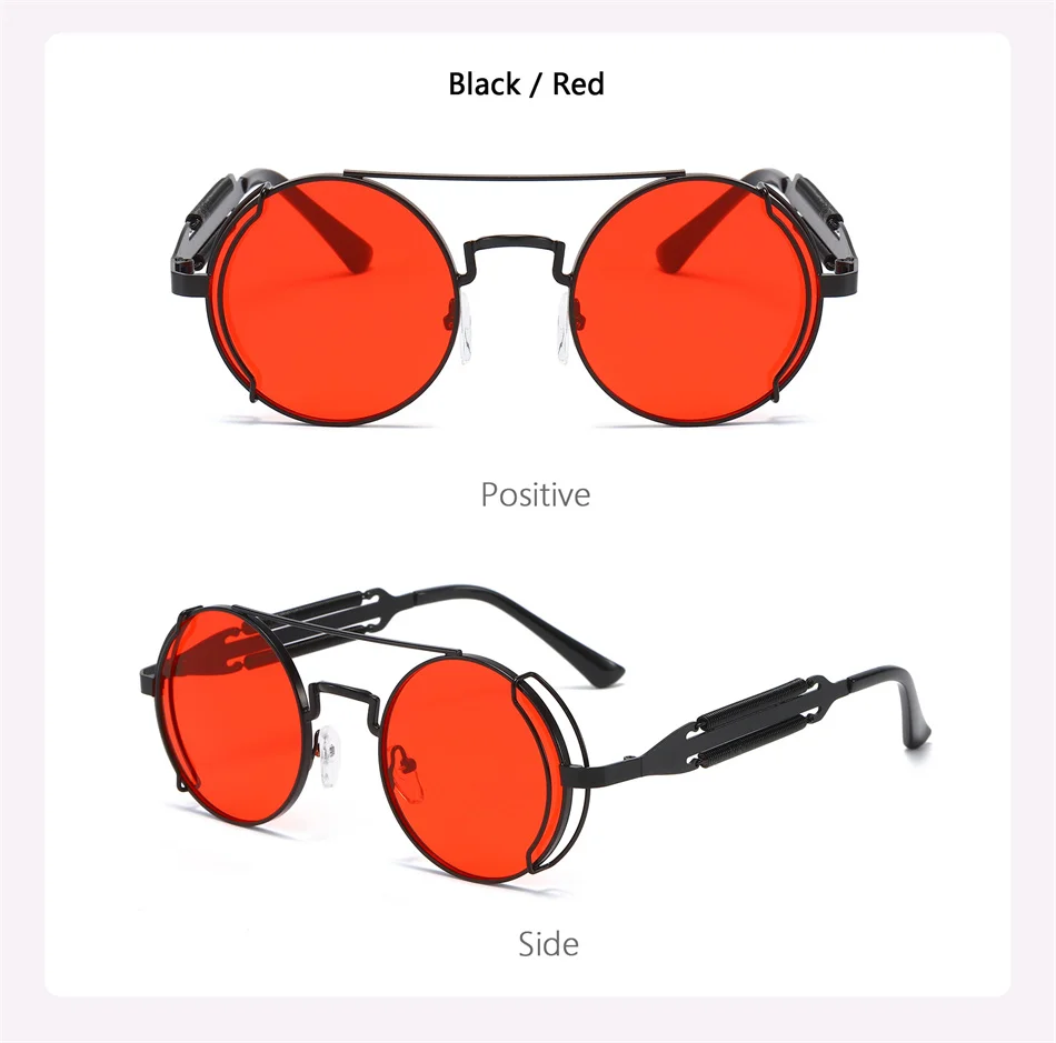 Retro Steampunk HD UV400 Glare-Blocking Sunglasses - Image 24