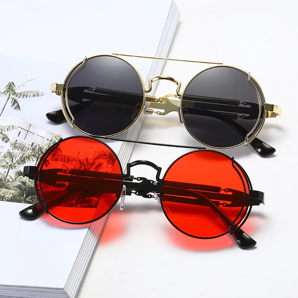 Retro Steampunk HD UV400 Glare-Blocking Sunglasses - Image 25