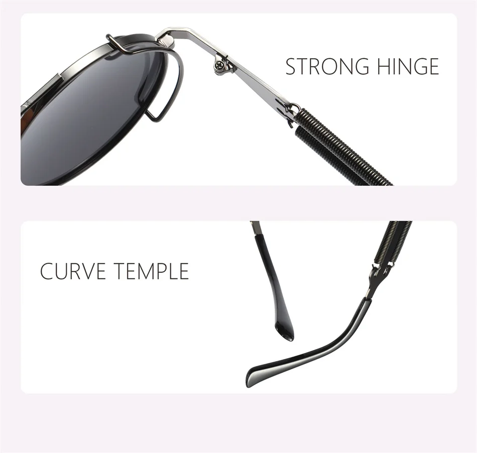 Retro Steampunk HD UV400 Glare-Blocking Sunglasses - Image 27