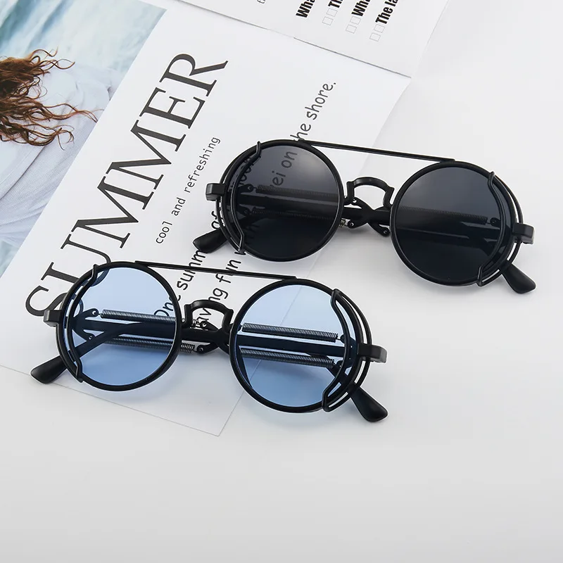 Retro Steampunk HD UV400 Glare-Blocking Sunglasses - Image 3