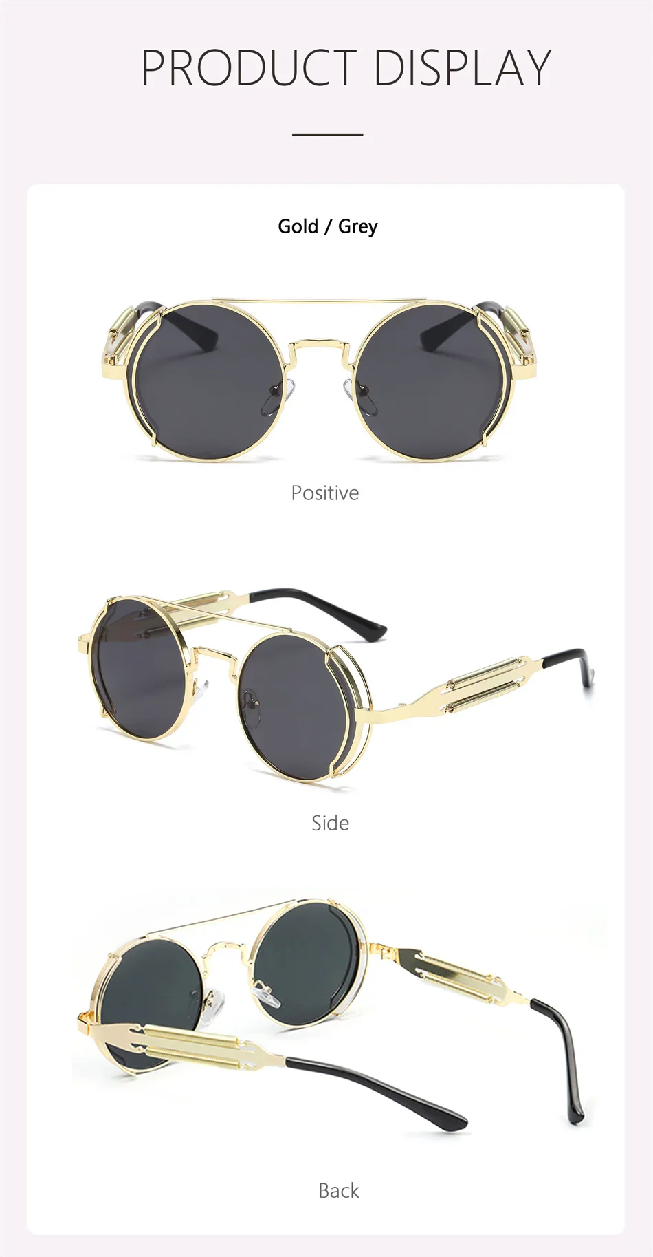 Retro Steampunk HD UV400 Glare-Blocking Sunglasses - Image 31
