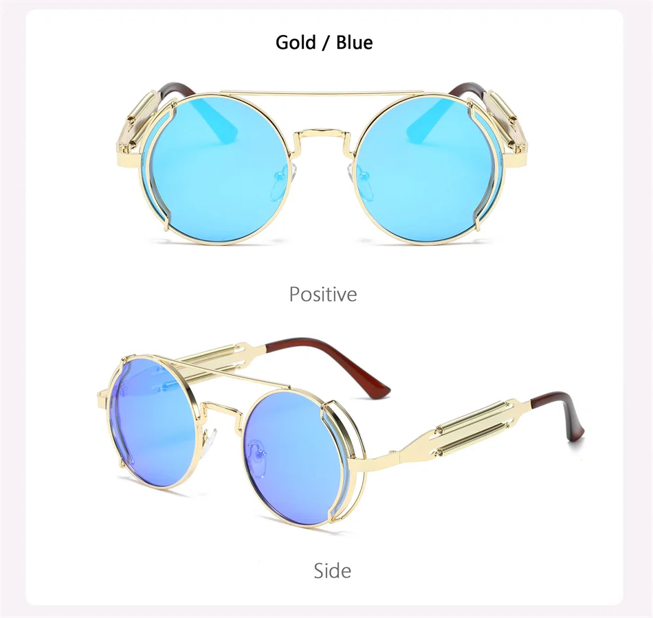 Retro Steampunk HD UV400 Glare-Blocking Sunglasses - Image 32