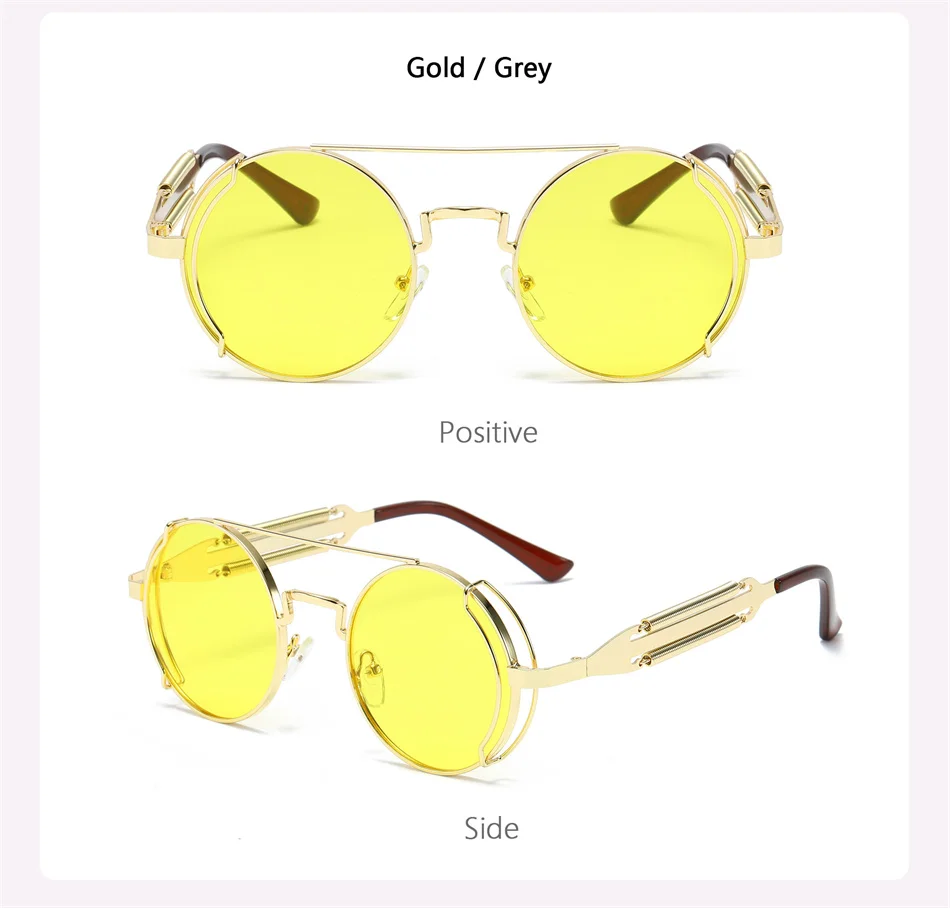 Retro Steampunk HD UV400 Glare-Blocking Sunglasses - Image 33