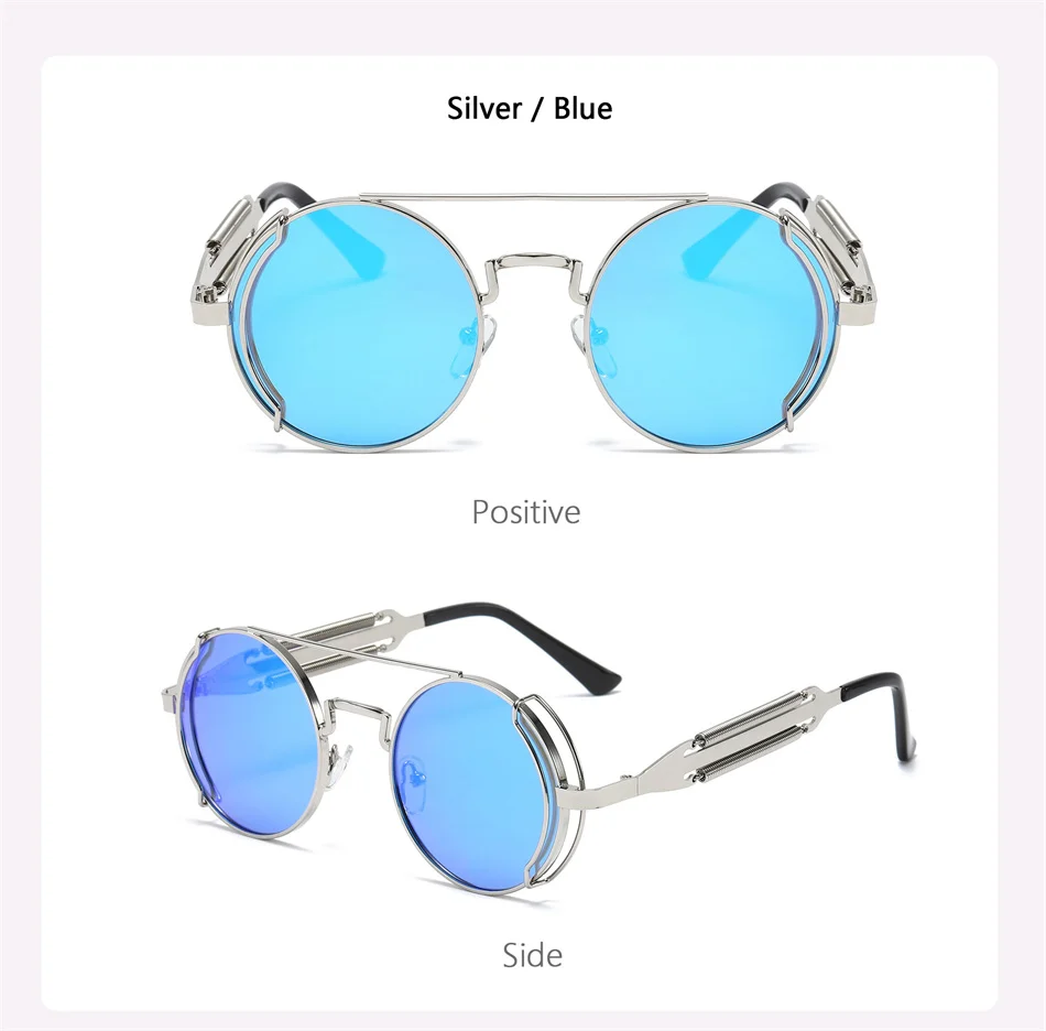 Retro Steampunk HD UV400 Glare-Blocking Sunglasses - Image 34