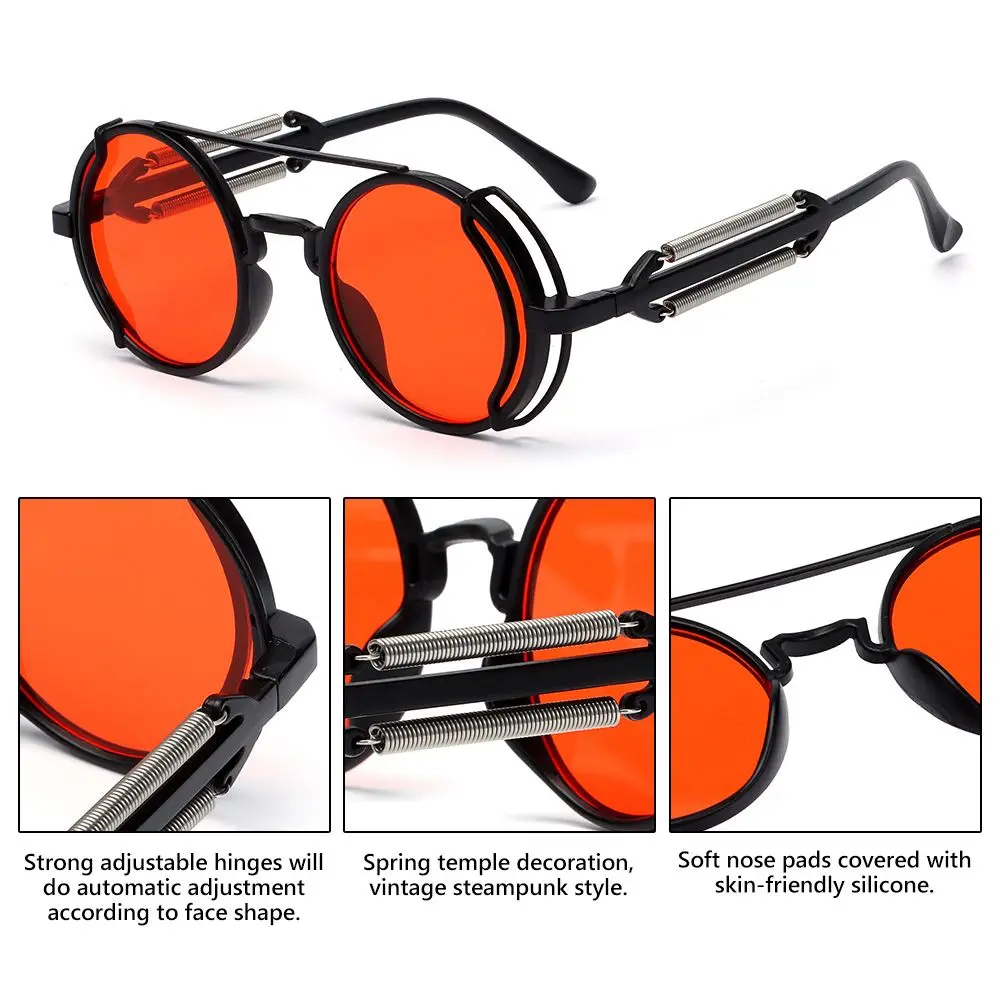 Retro Steampunk HD UV400 Glare-Blocking Sunglasses - Image 37