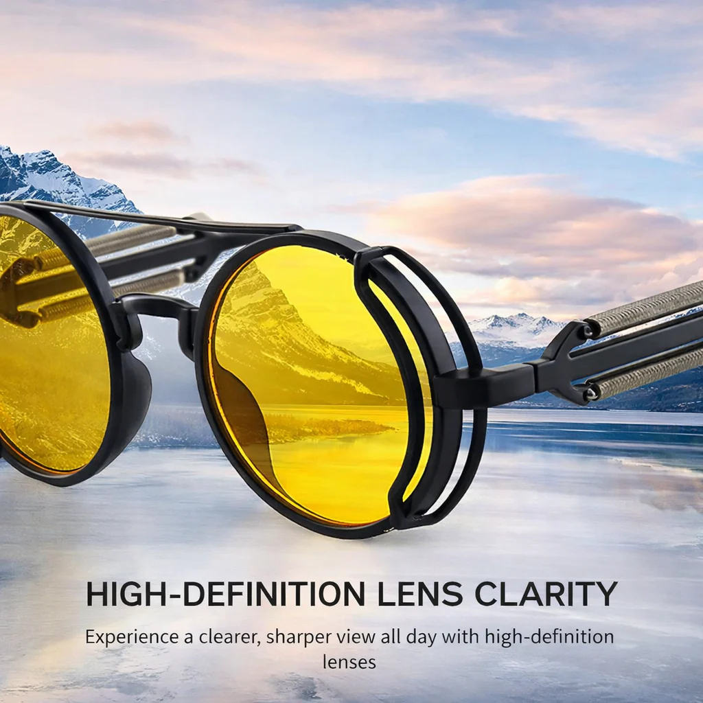 Retro Steampunk HD UV400 Glare-Blocking Sunglasses - Image 39