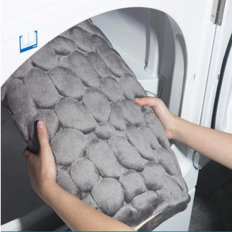 Super Absorbent Cobblestone Memory Foam Shower Mat - Image 10