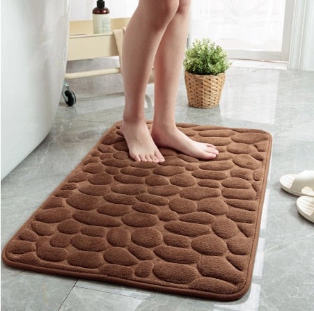 Super Absorbent Cobblestone Memory Foam Shower Mat - Image 13