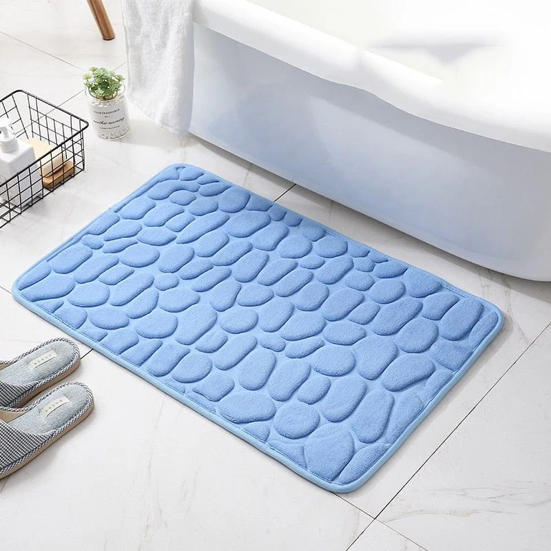 Super Absorbent Cobblestone Memory Foam Shower Mat - Image 5