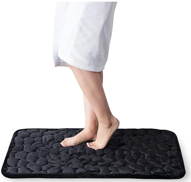 Super Absorbent Cobblestone Memory Foam Shower Mat - Image 7