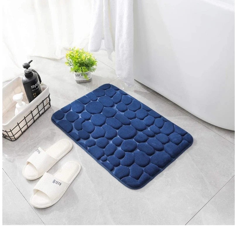Super Absorbent Cobblestone Memory Foam Shower Mat - Image 9