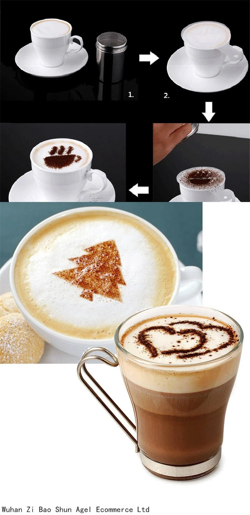 Coffee Stencil Template 16Pcs - Image 3
