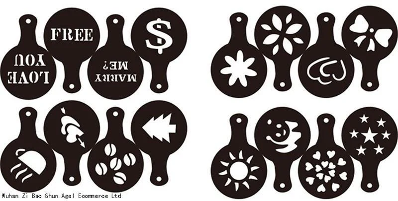 Coffee Stencil Template 16Pcs - Image 4