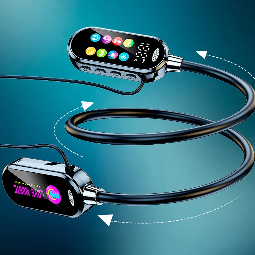 HiFi Sound Color Screen Neckband Magnetic Earphones with Noise Reduction & HD Calls - Image 14