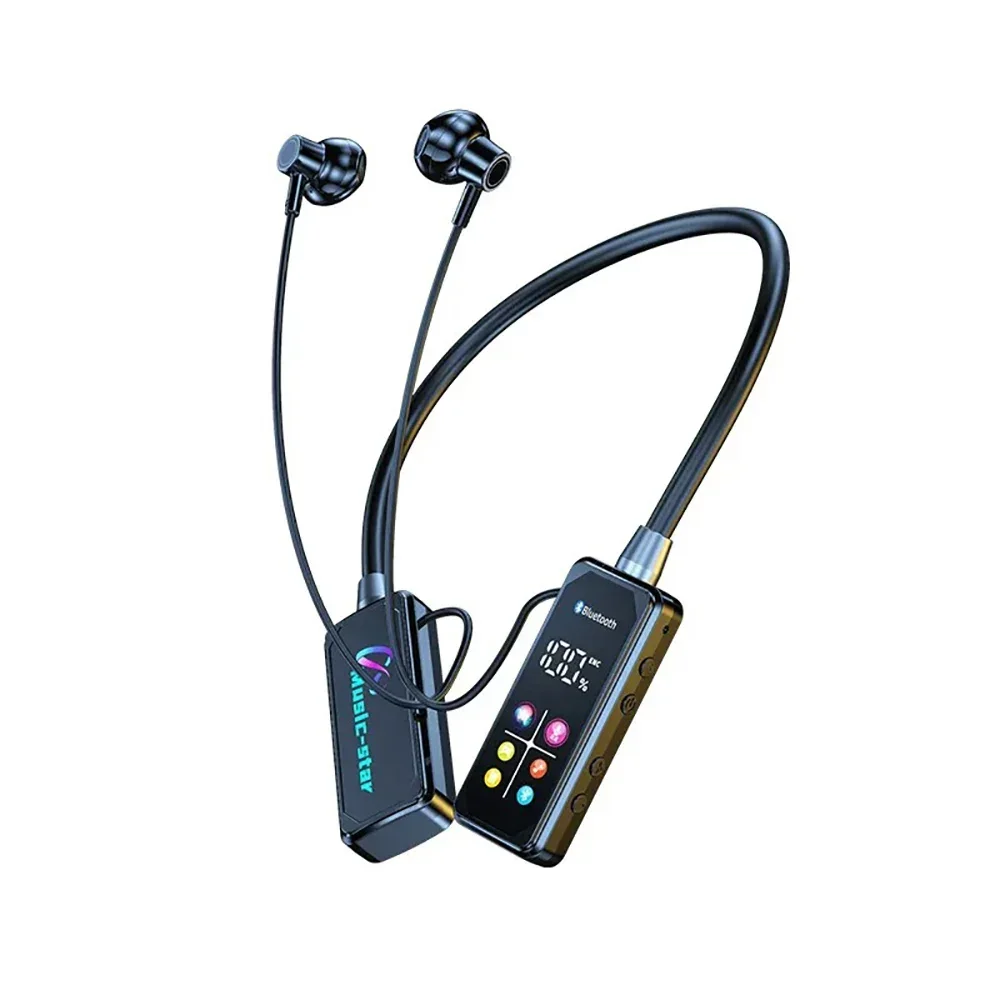 HiFi Sound Color Screen Neckband Magnetic Earphones with Noise Reduction & HD Calls - Image 17