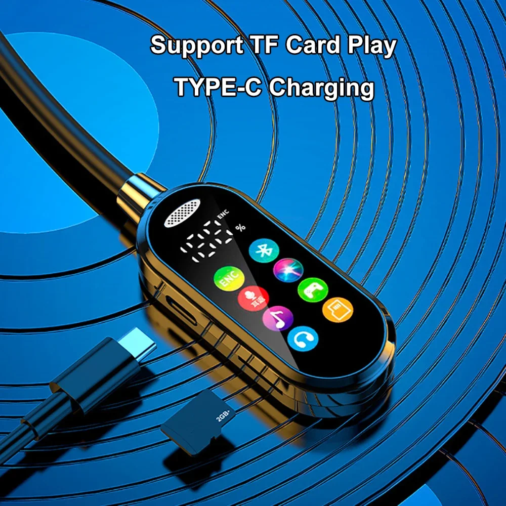 HiFi Sound Color Screen Neckband Magnetic Earphones with Noise Reduction & HD Calls - Image 4