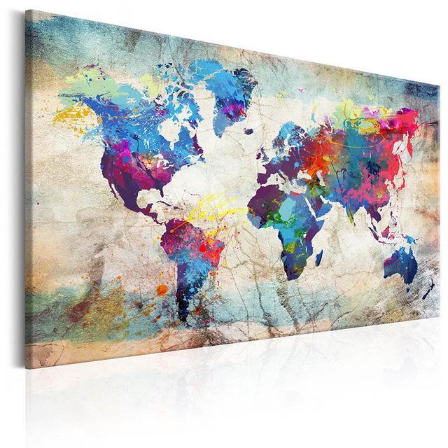Colorful World Map Modern Wall Art - Image 2