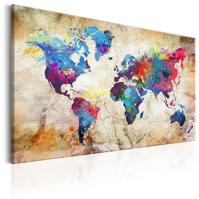 Colorful World Map Modern Wall Art - Image 3