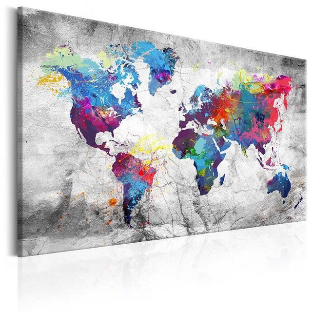 Colorful World Map Modern Wall Art - Image 4