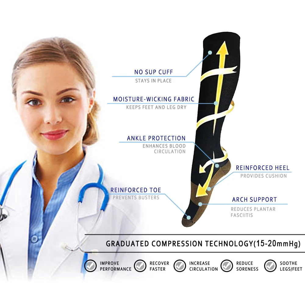 Copper Fiber Blood Circulation Compression Socks - Image 77