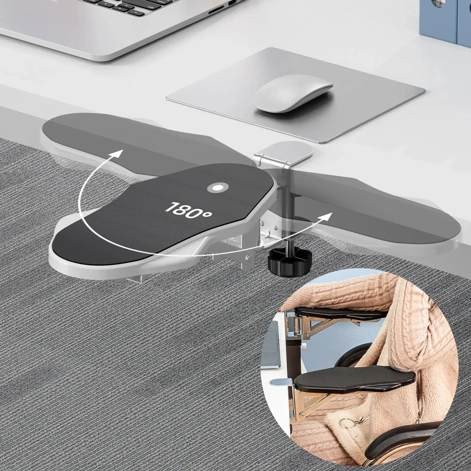 ArmEase Ergonomic Rotating Desk Arm & Wrist Rest Healthy Posture Support Pad - Image 2