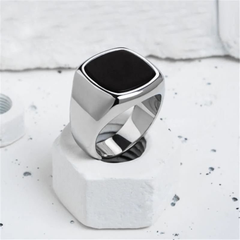 Coolx - Black Square Men's Ring
