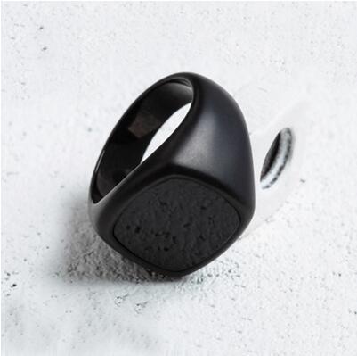 Coolx - Black Square Men's Ring - Image 2