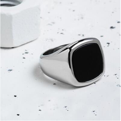 Coolx - Black Square Men's Ring - Image 5