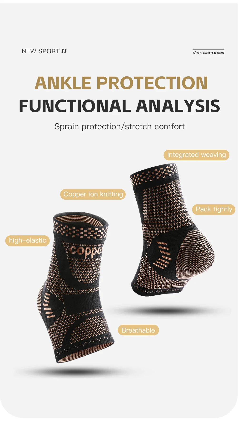 Medical-Grade Copper-Infused Fabric Ankle Brace for Pain Relief & Fast Recovery - Image 11