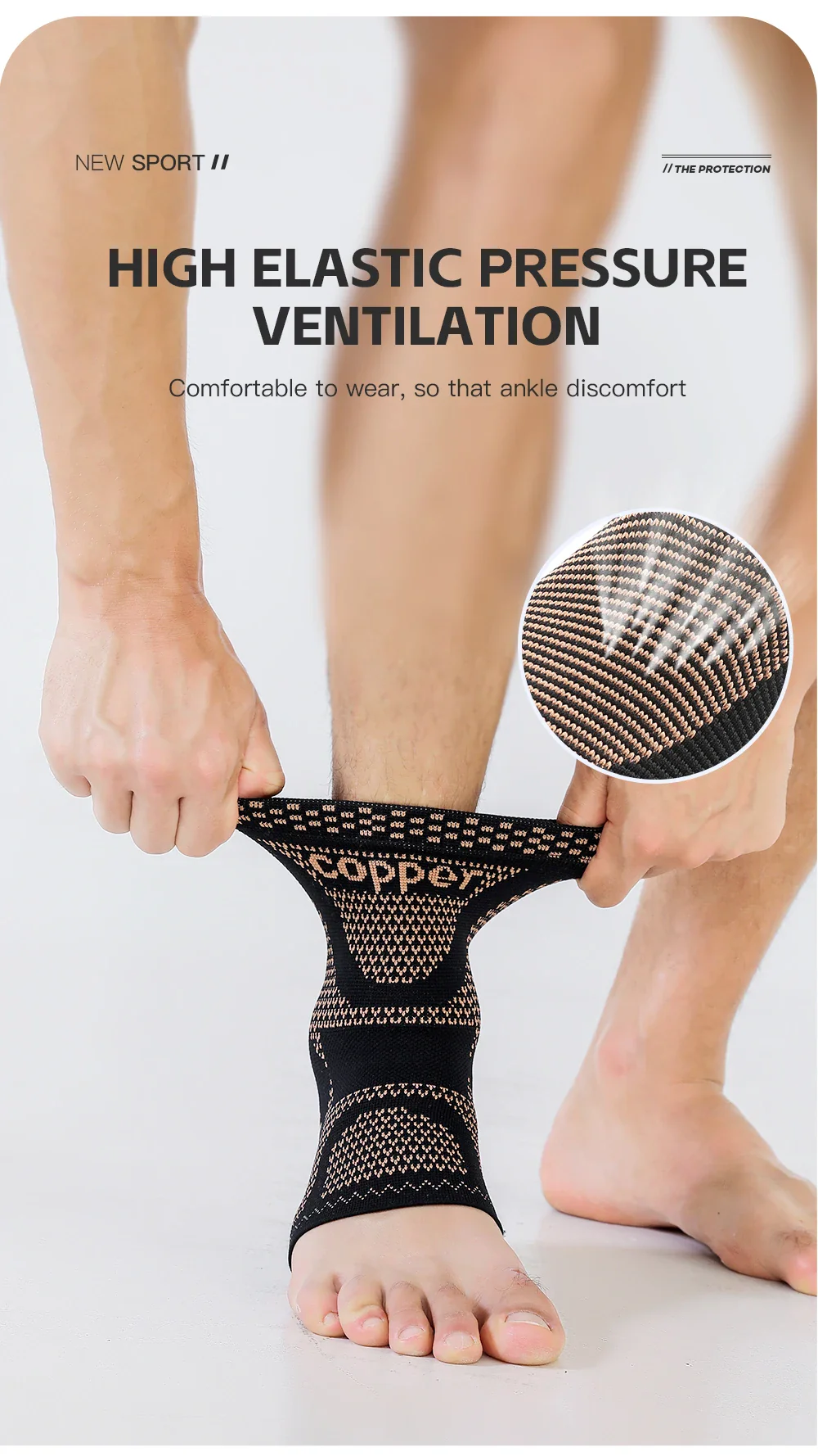 Medical-Grade Copper-Infused Fabric Ankle Brace for Pain Relief & Fast Recovery - Image 12