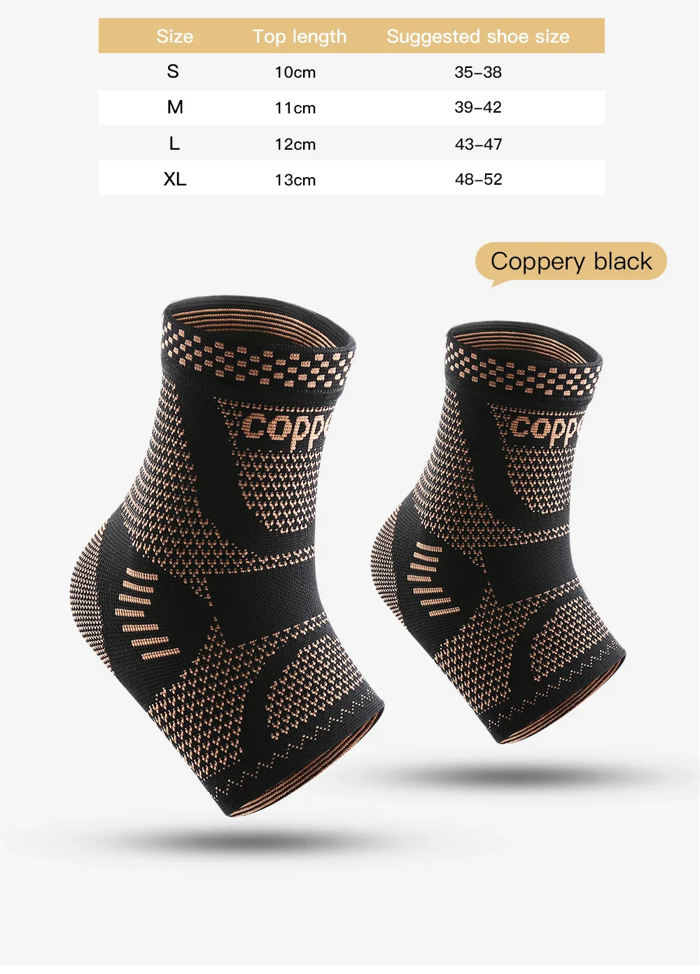 Medical-Grade Copper-Infused Fabric Ankle Brace for Pain Relief & Fast Recovery - Image 15