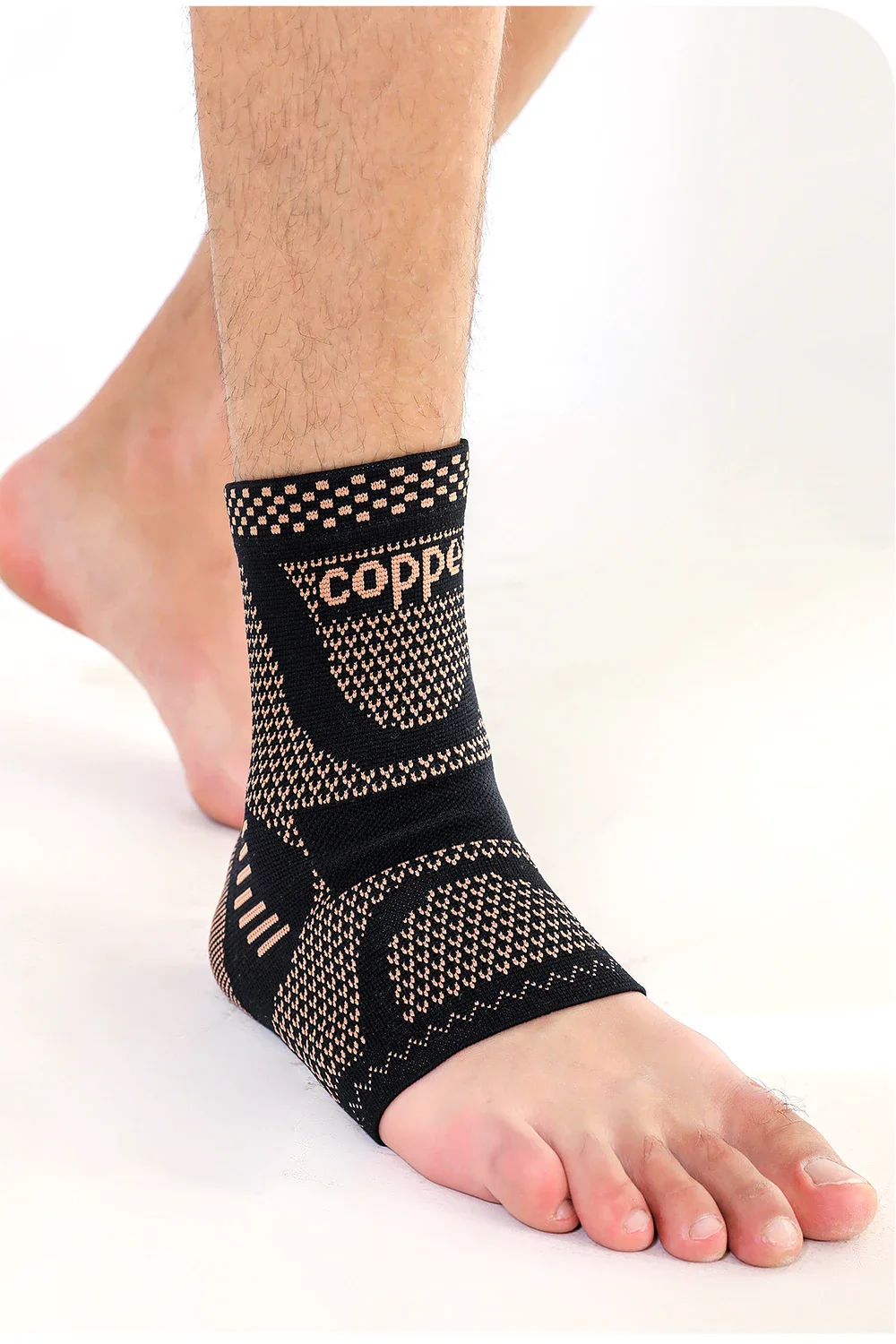 Medical-Grade Copper-Infused Fabric Ankle Brace for Pain Relief & Fast Recovery - Image 17