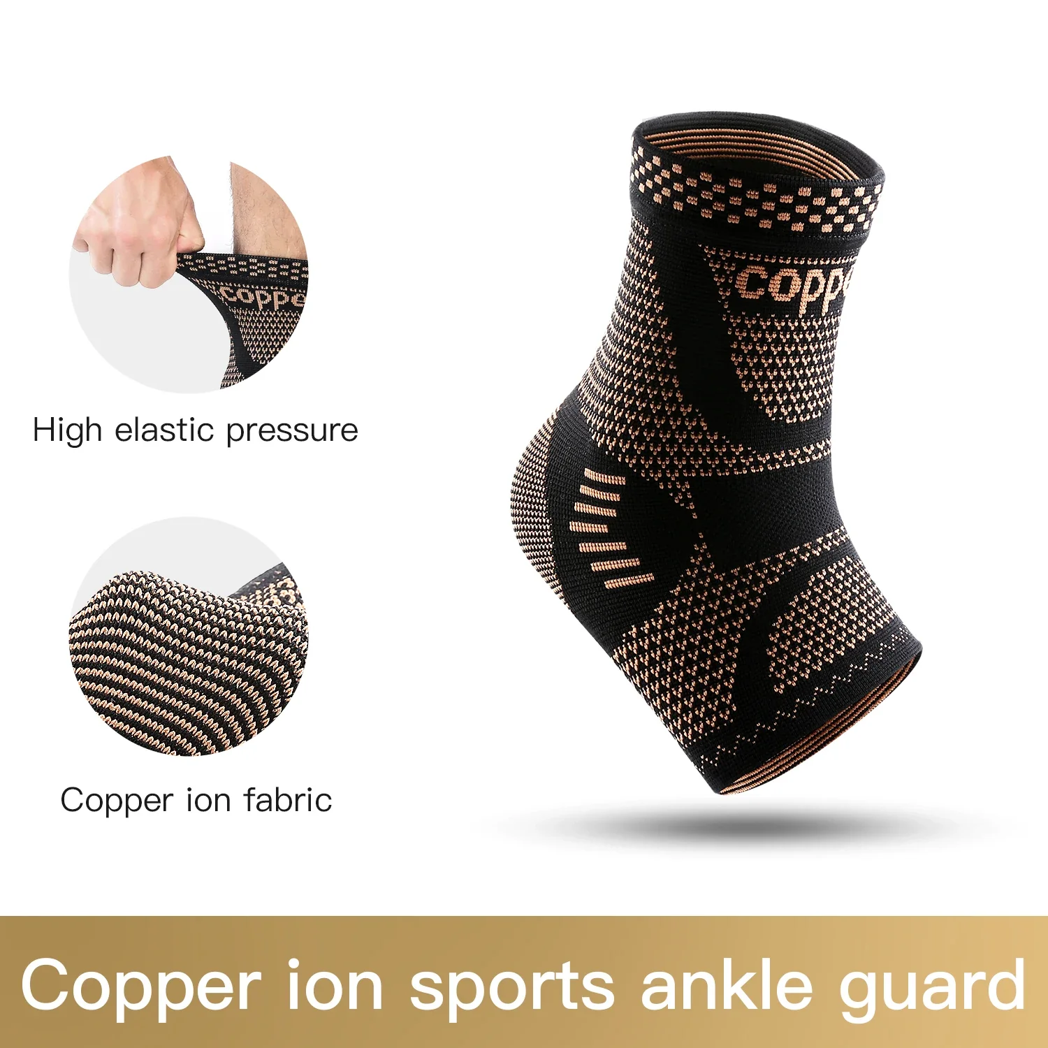 Medical-Grade Copper-Infused Fabric Ankle Brace for Pain Relief & Fast Recovery - Image 20