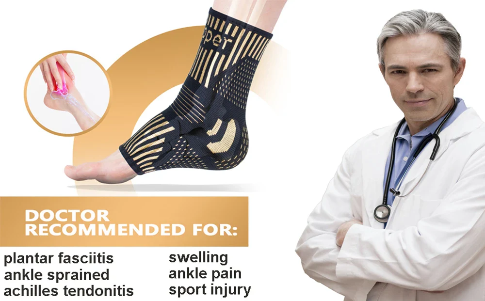 Medical-Grade Copper-Infused Fabric Ankle Brace for Pain Relief & Fast Recovery - Image 21