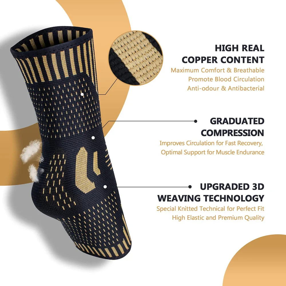 Medical-Grade Copper-Infused Fabric Ankle Brace for Pain Relief & Fast Recovery - Image 25