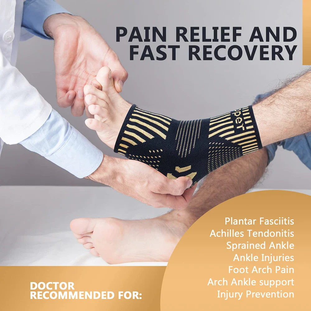 Medical-Grade Copper-Infused Fabric Ankle Brace for Pain Relief & Fast Recovery - Image 26