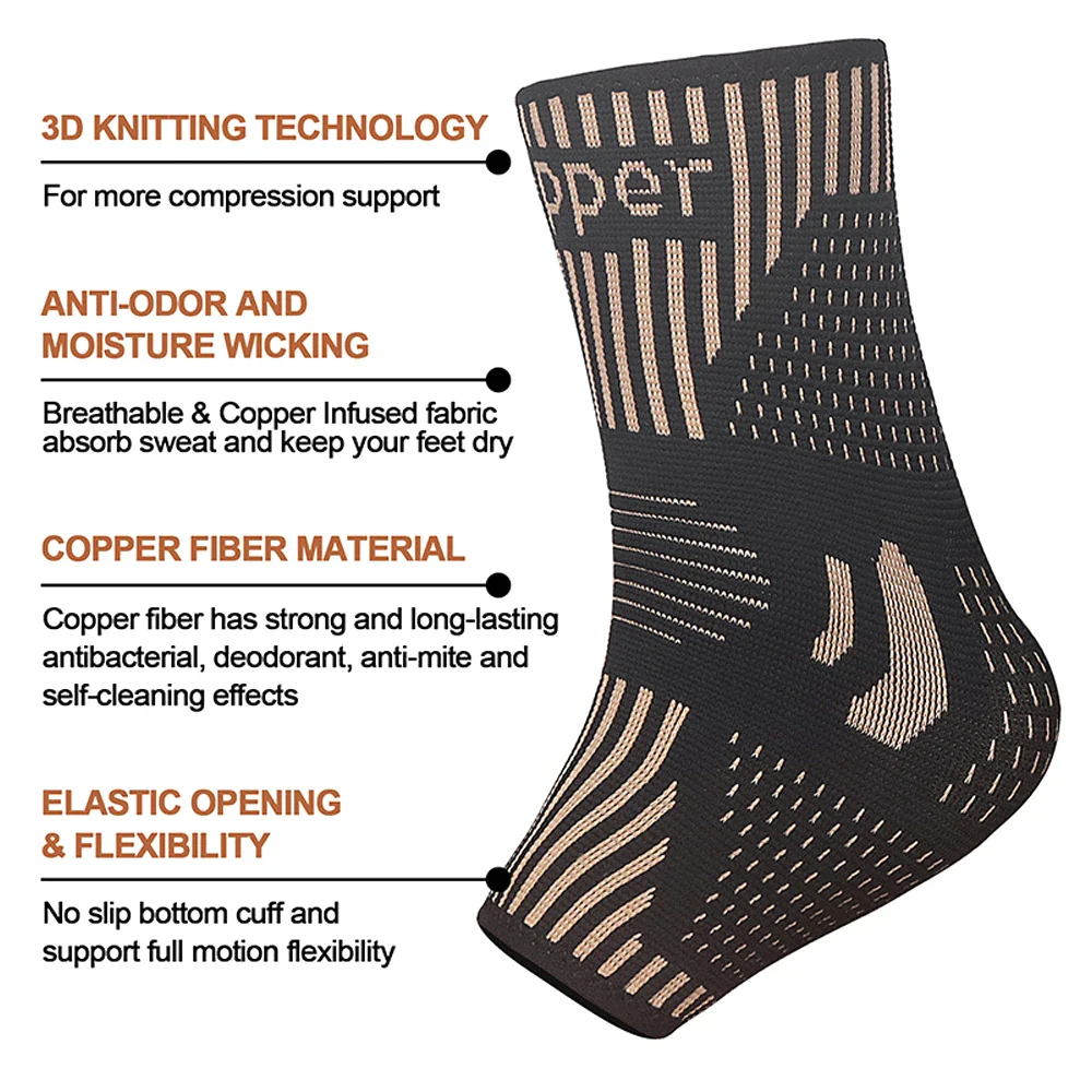 Medical-Grade Copper-Infused Fabric Ankle Brace for Pain Relief & Fast Recovery - Image 27