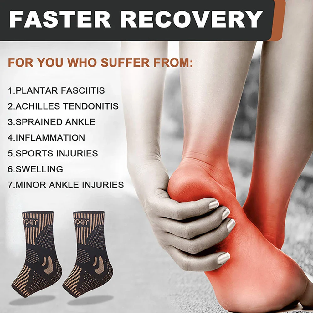 Medical-Grade Copper-Infused Fabric Ankle Brace for Pain Relief & Fast Recovery - Image 29