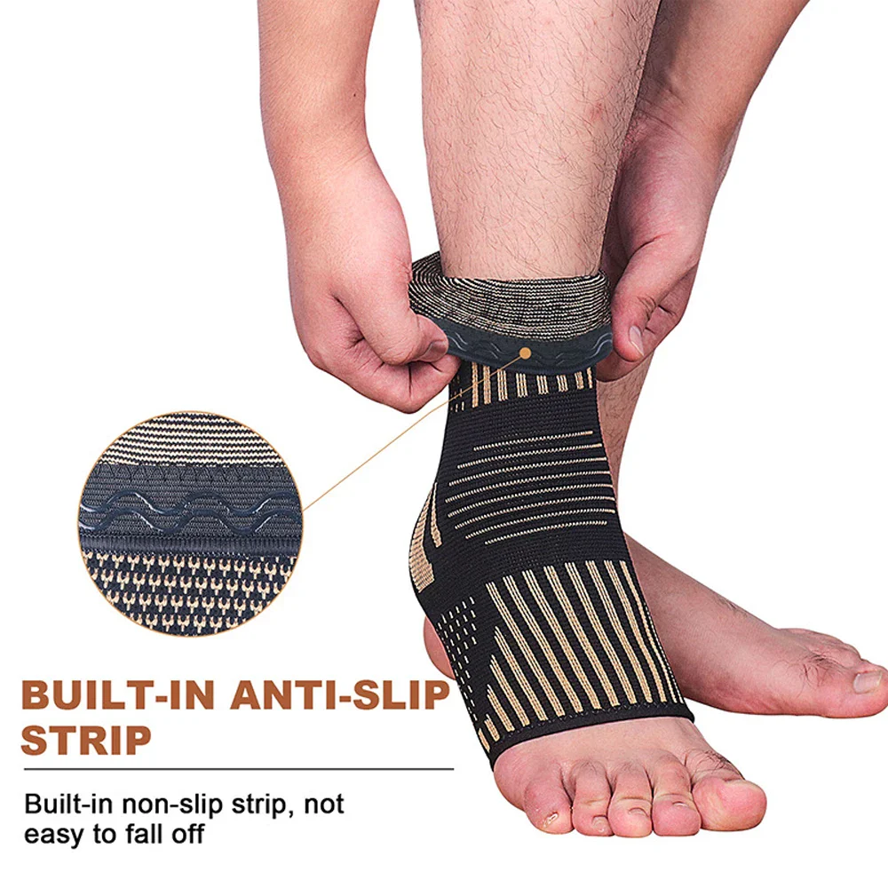 Medical-Grade Copper-Infused Fabric Ankle Brace for Pain Relief & Fast Recovery - Image 32